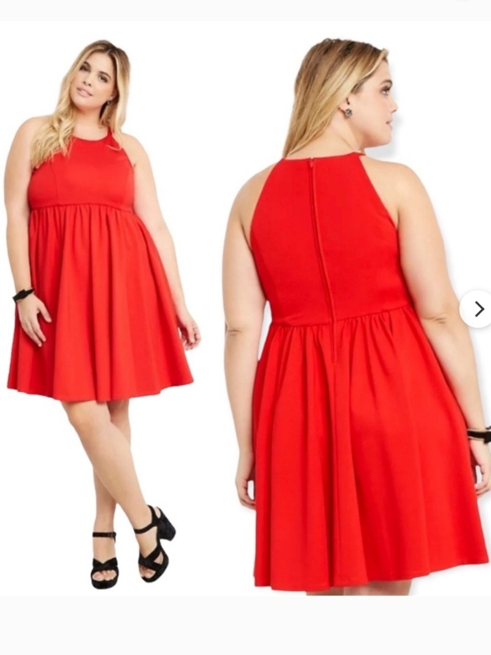 Torrid High Neck Skater Dress Red Size 2X